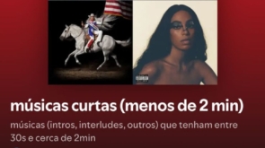 print de playlist do spotify com as músicas curtas